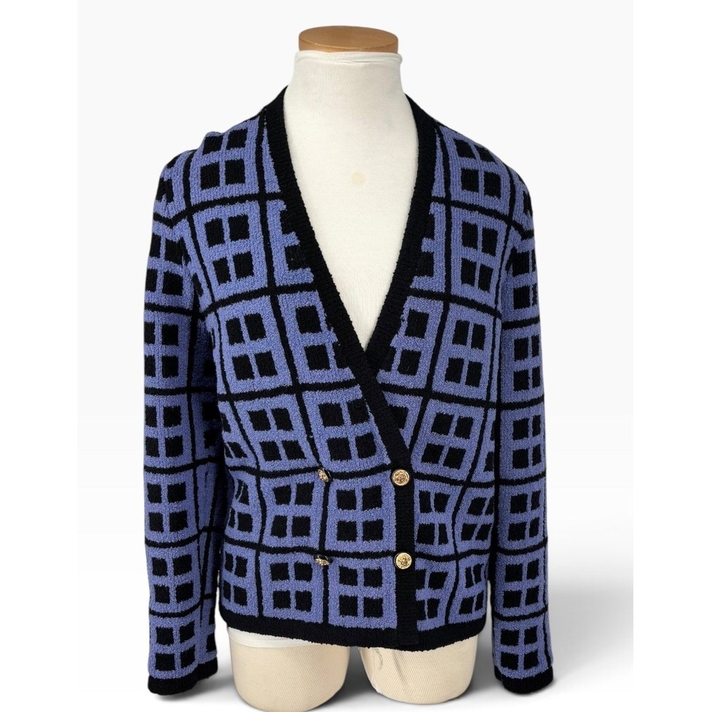 The Knit Couture Cardigan Women Medium Boucle Double Breasted Knit Old Money